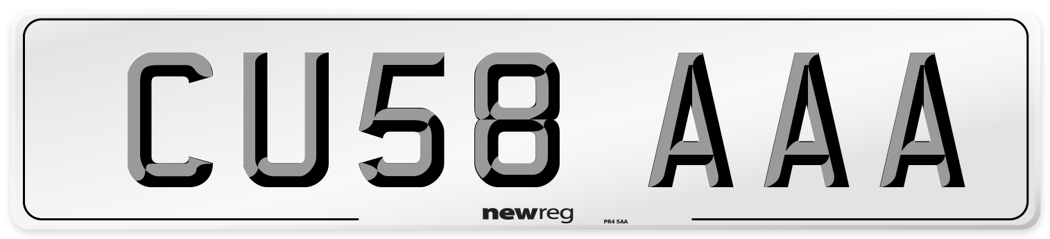 CU58 AAA Number Plate from New Reg